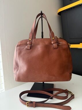Fossil Brown Leather Rachel Satchel Bag